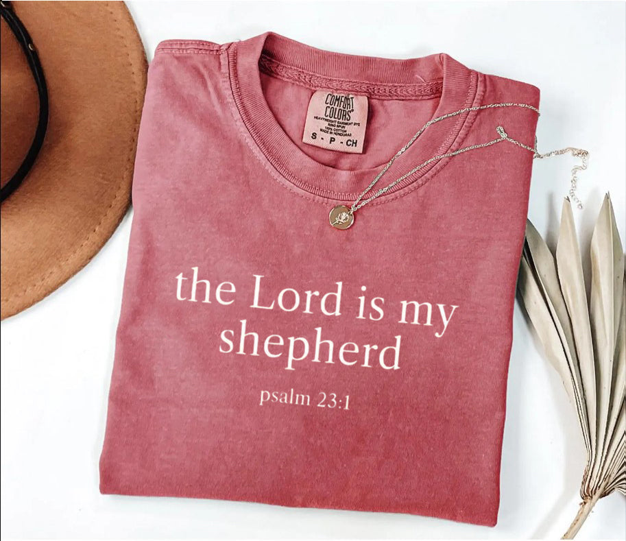 Comfort Colors® The Lord Is My Shepherd Psalm 23:1 Shirt, Bible Verse Shirt, Christian Mom Shirt, Religious Shirt, Christian Apparel Gift